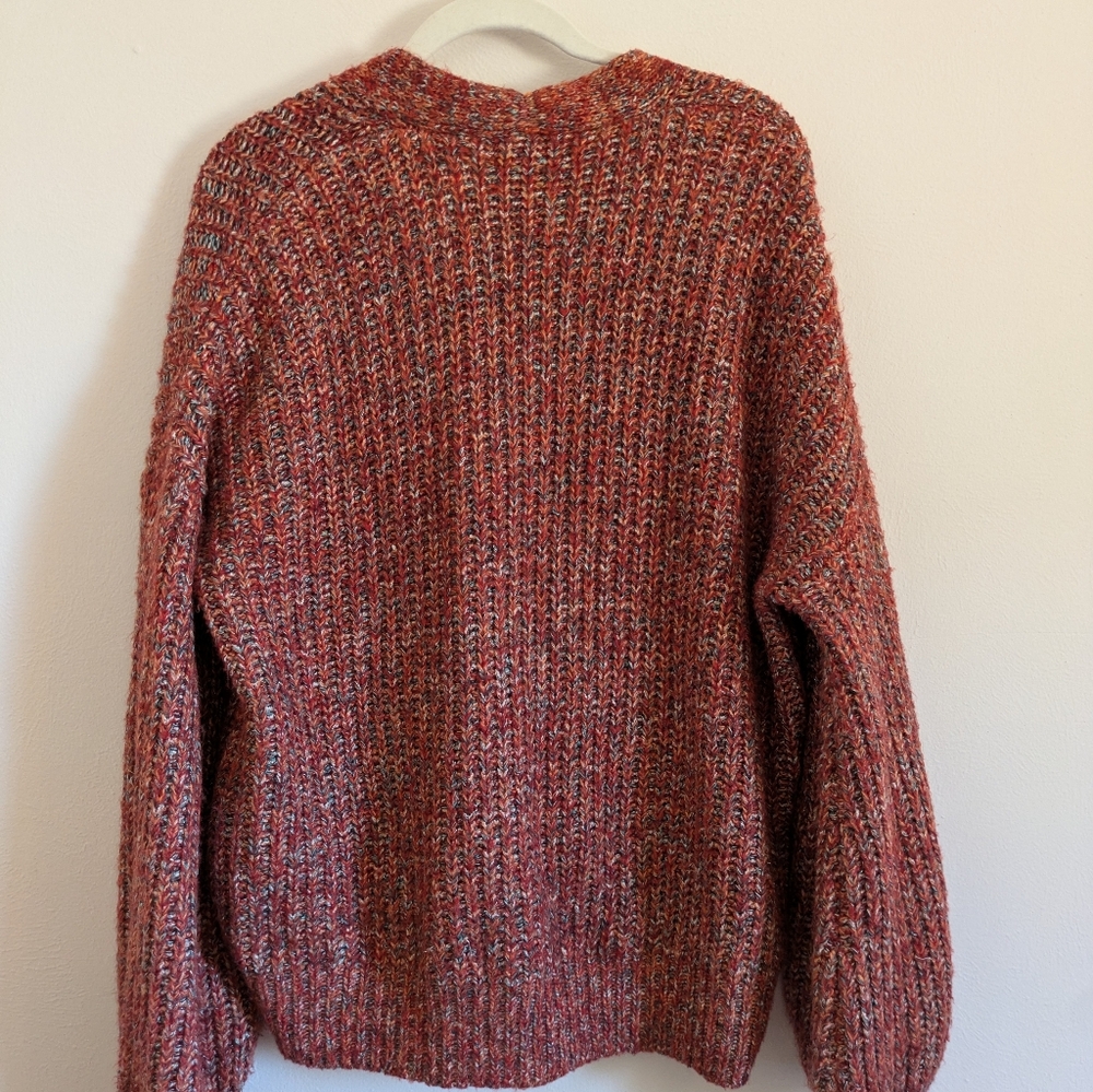 Cozy Knit Cardigan Sweater - Rust - Picture 6 of 7